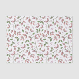 Aquarellfarben Rosa und Grüne Blätter Rosa Beeren  Seidenpapier