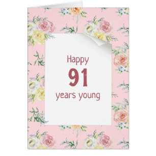 Aquarellfarben Rose 91. Geburtstag