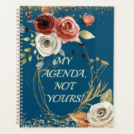 Aquarellfarben Rose Blueish Bouquet Agenda Planner Planer