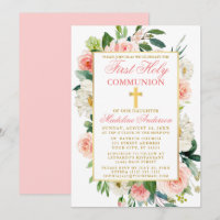 Aquarellfarben Rose Blume Rosa Gold Erste Kommune