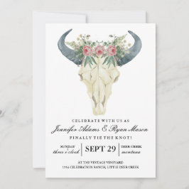 Aquarellfarben Rose Bohemische Hochzeitseinladung Einladung