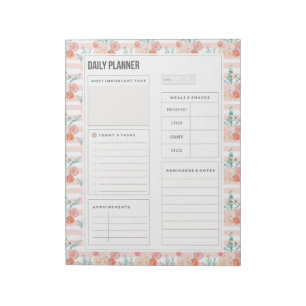Aquarellfarben Rose Bouquet 40 Seiten Tagesplaner Notizblock