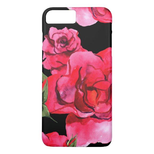 Aquarellfarben-Rose Case-Mate iPhone Hülle (Rückseite)