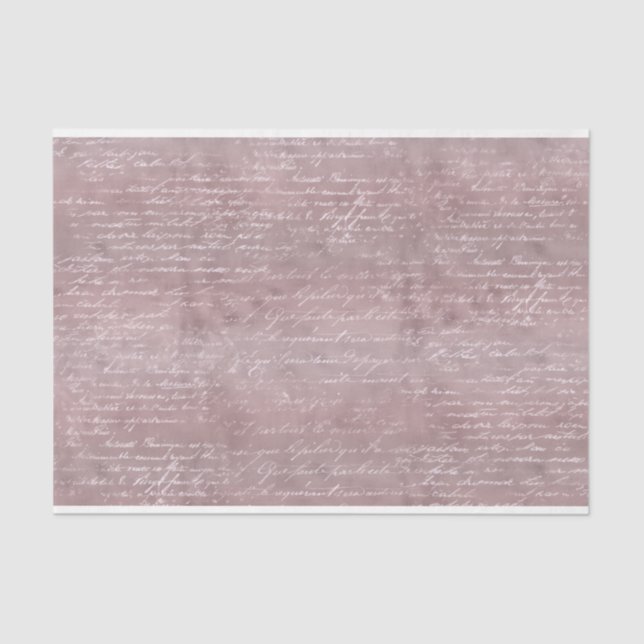 Aquarellfarben-Rose Gold-Script-Kalligrafie-Dekoup Seidenpapier (Vorderseite)
