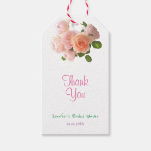 Aquarellfarben Rose Handschrift Danke Text Moderne Geschenkanhänger
