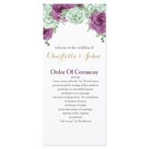 Aquarellfarben-Rose Hochzeitsprogramme