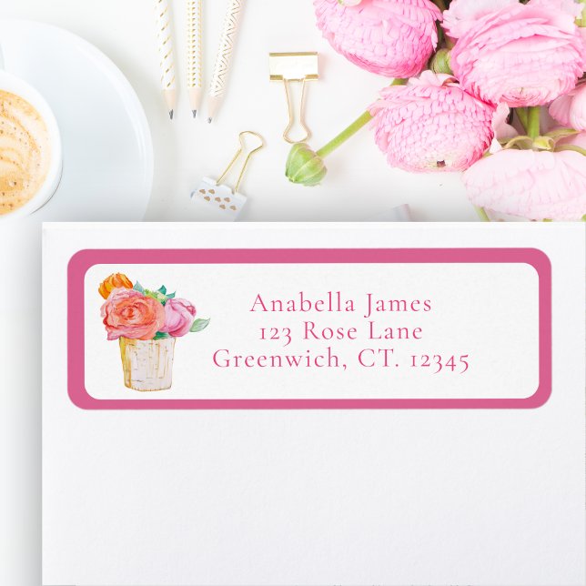 Aquarellfarben-Rose in Vase (Von Creator hochgeladen)