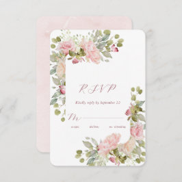 Aquarellfarben-Rose mit RSVP-Karte RSVP Karte