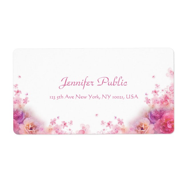 Aquarellfarben Rose Modernes Handschriftzeichen (Vorne)