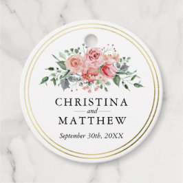 Aquarellfarben Rose Rosa Blumenzwiese Vielen Dank Geschenkanhänger