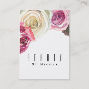 Aquarellfarben Rose Rosa Weiße Blütengläser Chic Visitenkarte