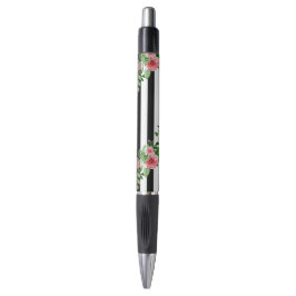 Aquarellfarben Rose Schwarz-Weiß Streifen PenSie w Kugelschreiber