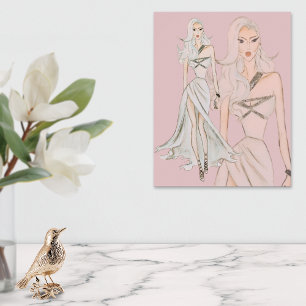 Aquarellfarben Rose Vogue Fashion Model Poster