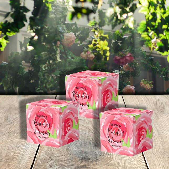 Aquarellfarben Rosen 2 Zoll Party Geschenkschachtel (2" square favor boxes are ready to personalize for your occasion.)