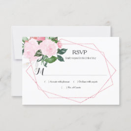 Aquarellfarben Roses Grüne Geometrische UAWG RSVP Karte