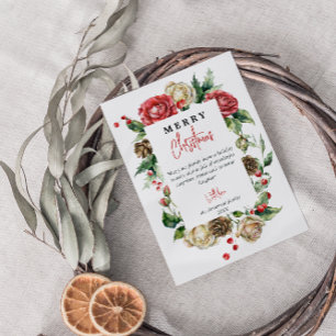 Aquarellfarben Rote Berries Frohe Weihnachten