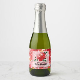 Aquarellfarben Rote Rosen Brautparty Mini