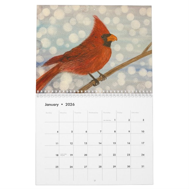 Aquarellfarben Saisondesigns Kalender (Jan 2026)