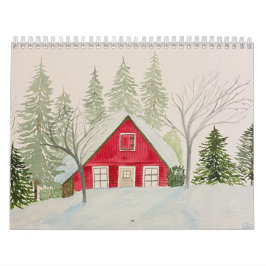 Aquarellfarben Saisondesigns Kalender