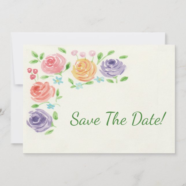 Aquarellfarben Save the Date (Vorderseite)