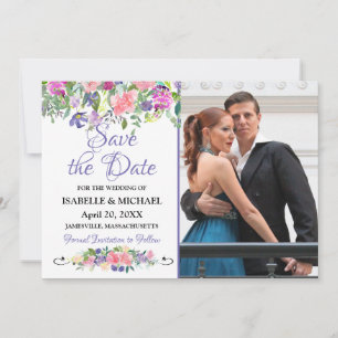 Aquarellfarben-Save the Date-Fotokarte Save The Date