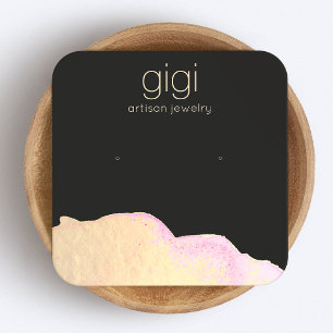 Aquarellfarben schwarzer Ohrring-Anzeiger Quadratische Visitenkarte