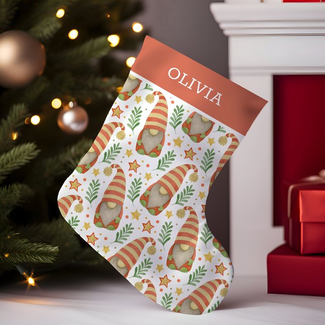 Aquarellfarben Skandinavien Gnome Niedliche Weihna Kleiner Weihnachtsstrumpf (Von Creator hochgeladen)