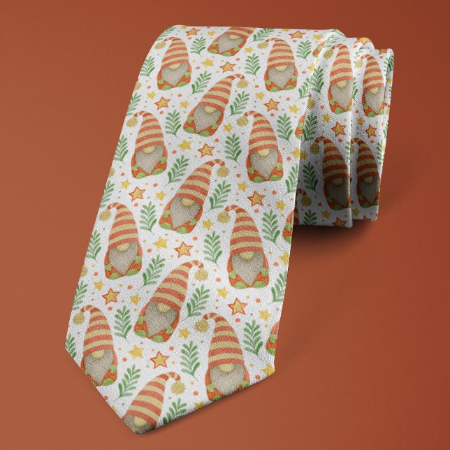 Aquarellfarben Skandinavien Gnome Niedliche Weihna Krawatte (Von Creator hochgeladen)