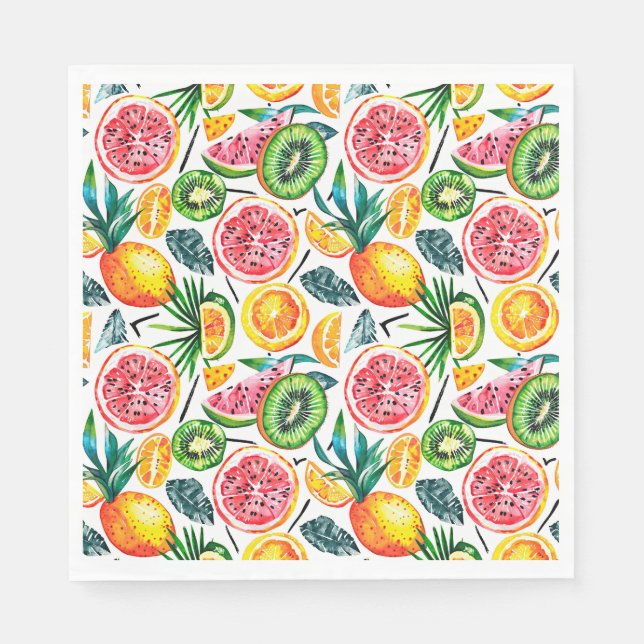 Aquarellfarben skizziert detailliertes Muster von  Serviette (Vorderseite)