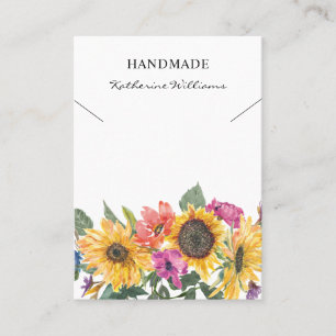 Aquarellfarben   Sonnenblumen Visitenkarte