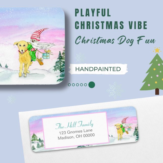 Aquarellfarben, sonniges Labrador und Gnome Xmas (Von Creator hochgeladen)