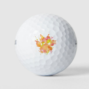 Aquarellfarben-Splash-Dog Pfosten Drucken Golfball