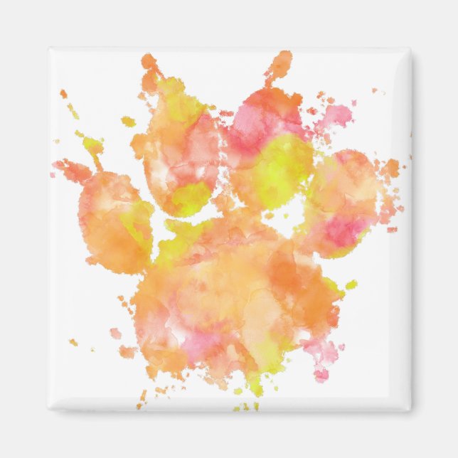 Aquarellfarben-Splash-Dog Pfosten Drucken Magnet (Vorne)
