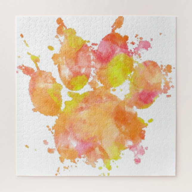 Aquarellfarben-Splash-Dog Pfosten Drucken Puzzle (Vertikal)