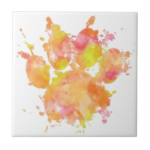 Aquarellfarben-Splash-Dog Pfosten Keramik Tile Fliese