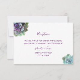 Aquarellfarben-Succulents Hochzeitsstipendiaten-Em RSVP Karte