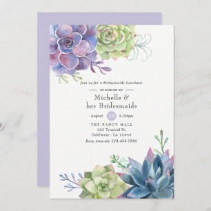 Aquarellfarben Succulents Wedding Bridesmaids Lunc Einladung