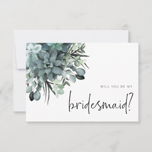 Aquarellfarben - Sukkuläre Bridesmaid - Empfehlung (Vorderseite)