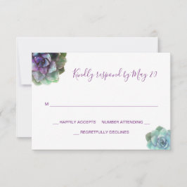 Aquarellfarben-Sukkulente, die die RSVP-Karte einl RSVP Karte