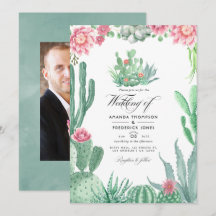 Aquarellfarben-Sukkulente Hochzeitsstichtel-Foto