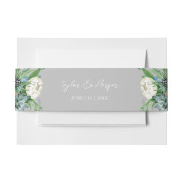 Aquarellfarben Sukkulentflora Bouquet Boho Wedding Einladungsbanderole