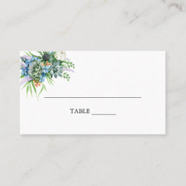 Aquarellfarben Sukkulentflora Bouquet Boho Wedding Platzkarte