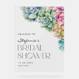 Aquarellfarben Sukkulturen Sommerliches Brautparty Acrylschild