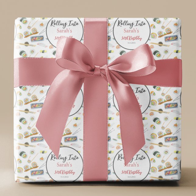 Aquarellfarben Sushi und Sashimi jedes Alter Gebur Geschenkpapier (Von Creator hochgeladen)