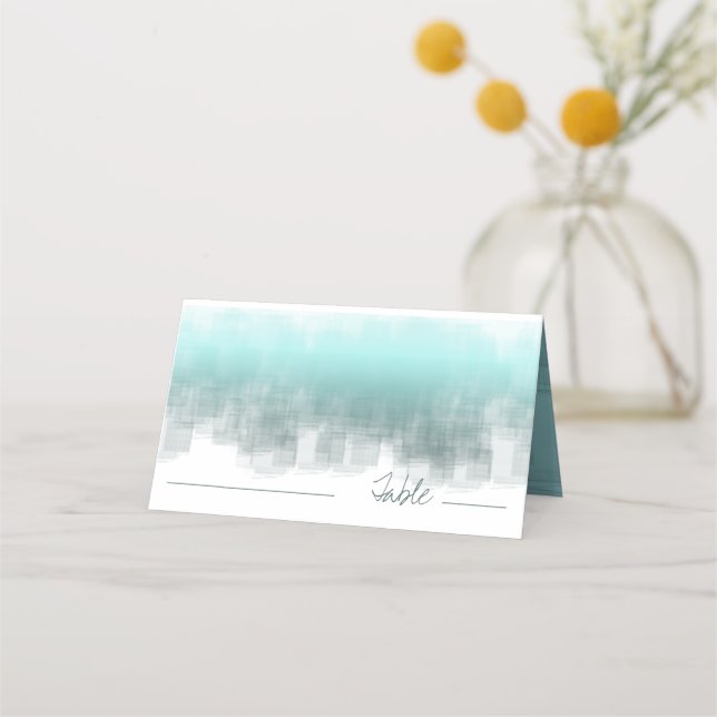 Aquarellfarben Tabelle Aquamarin ID774 Platzkarte (Vorderseite)