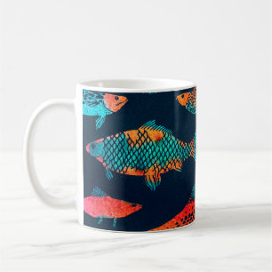 Aquarellfarben: Tief blau nahtlos Kaffeetasse
