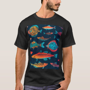 Aquarellfarben: Tief blau nahtlos T-Shirt