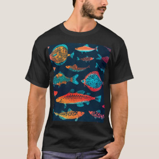 Aquarellfarben: Tief blau nahtlos T-Shirt