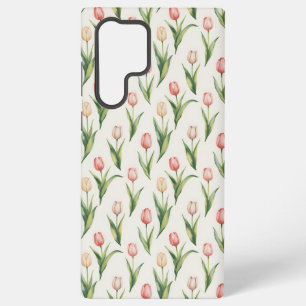 Aquarellfarben Tulip Wiederholung florales Muster Samsung Galaxy Hülle
