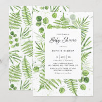 Aquarellfarben und Eukalyptus Frame Baby Dusche